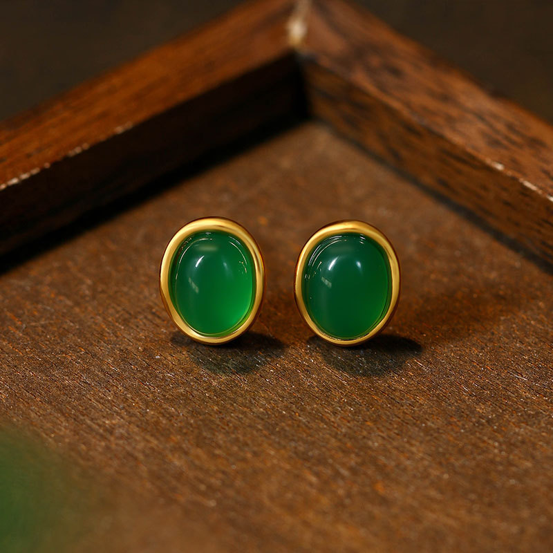 Wedding Yes - Green Natural Jade Earrings Talismans Luxury