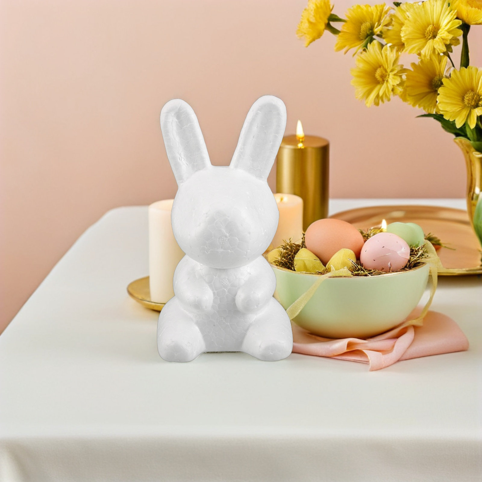 Wedding Supply Decor - 3Pcs White Foam Bunny DIY Sculpture