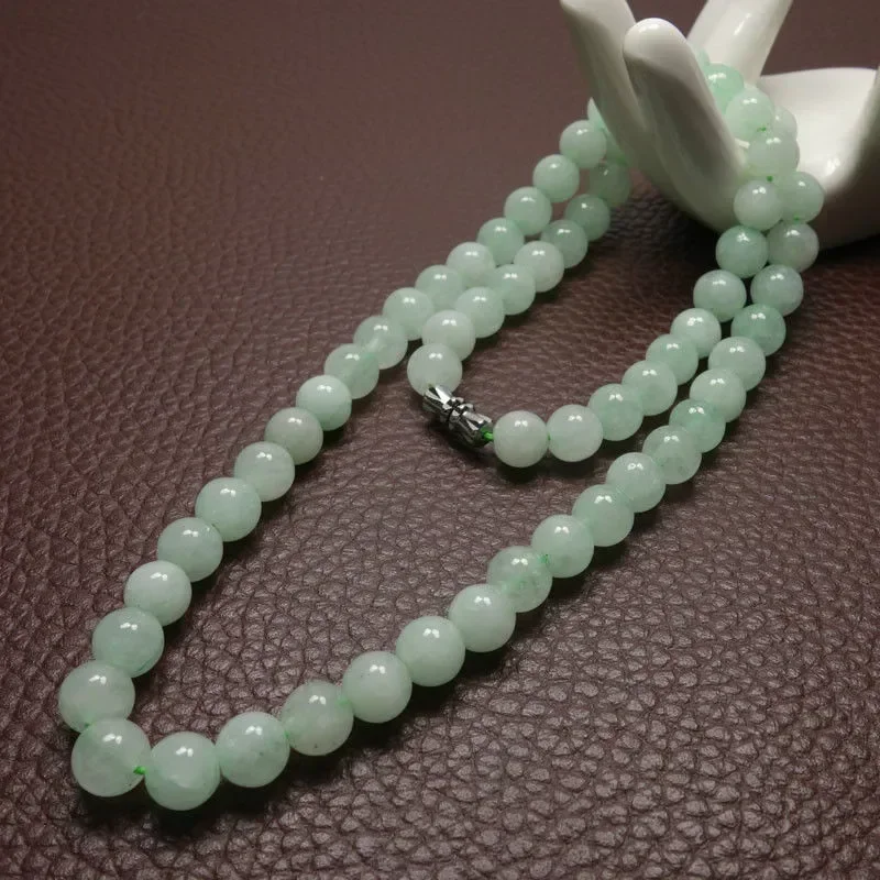Wedding Yes - 8-10mm Green A Emerald Beads Necklace