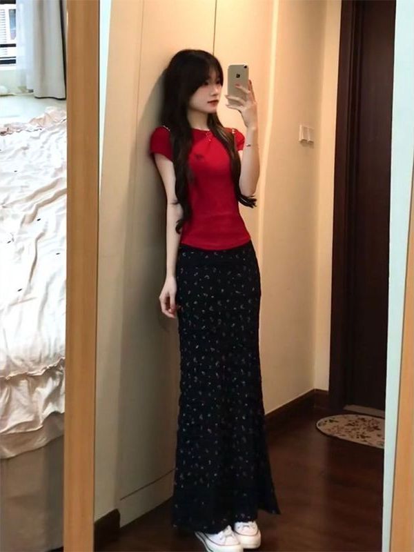 Good Floral & Wedding Decor Supply Photos - Summer Beautiful Red Short Sleeve T-Shirt