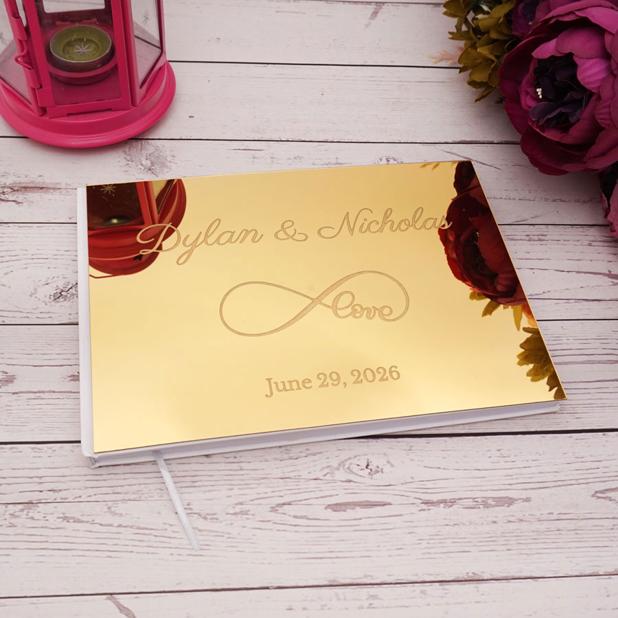 Personalized Guest Book - 25x18cm Eternal Love Style Personalized Acrylic