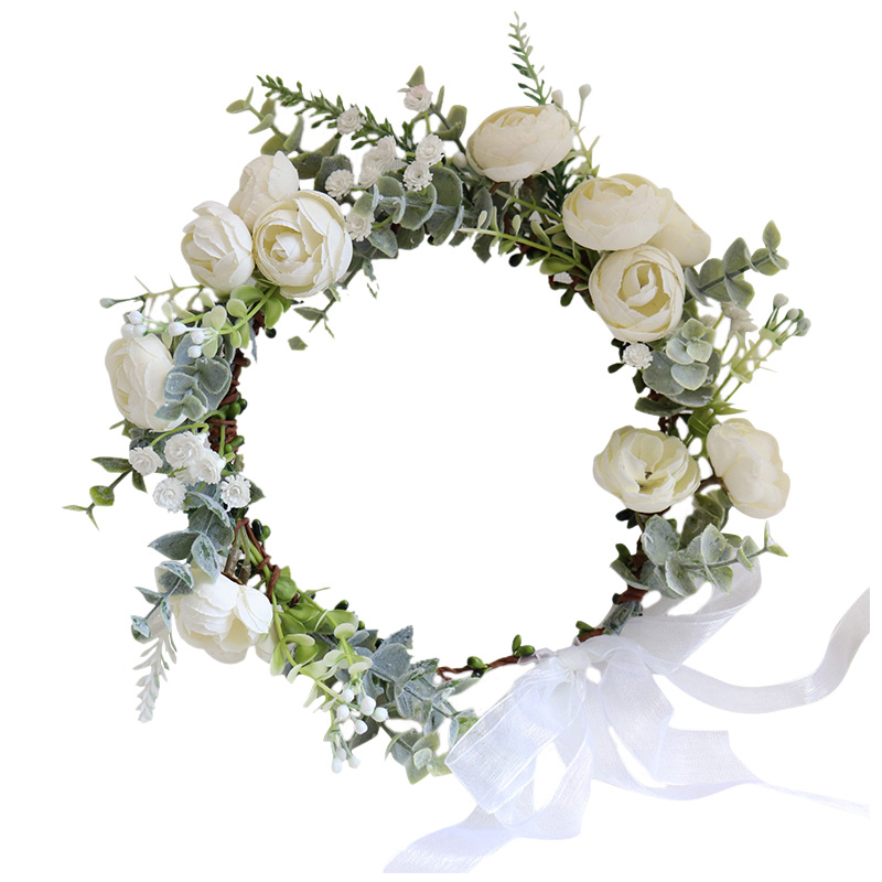 New Camellia Flowers Wreath Cr - Wedding Arch Flower recension och pris
