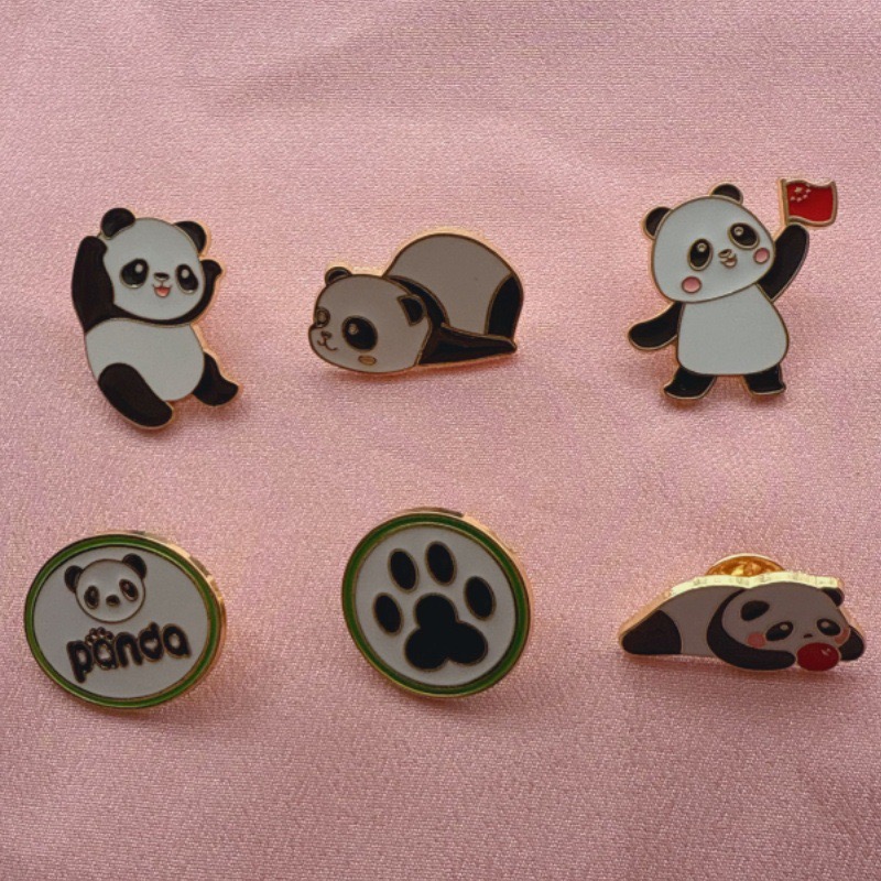 6pcs Cartoon China Panda Badge - Wedding Yes recension och pris