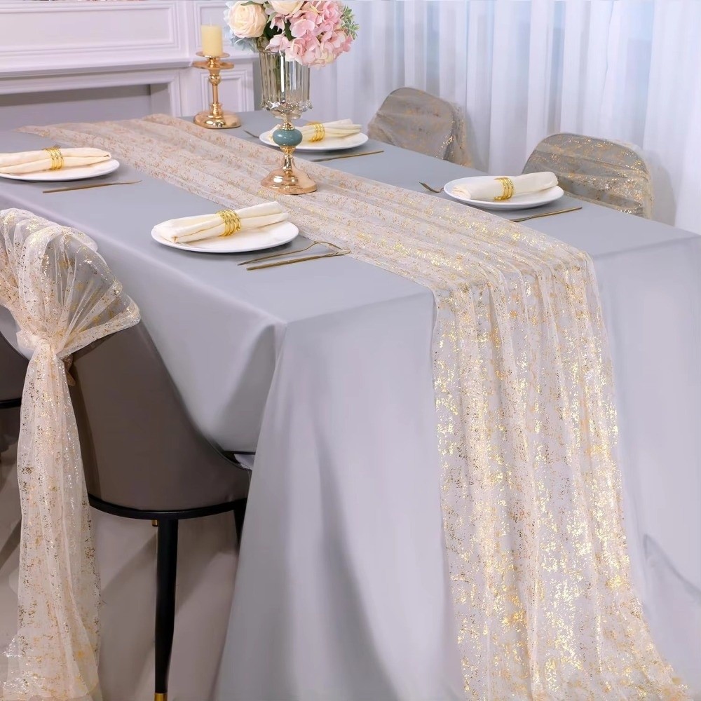 Golden Sequin Glitter Hot Stam - Table Runner Sequin recension och pris