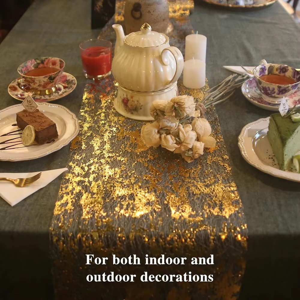 Sparkle Metallic Gold Table Ru - Table Runner Sequin recension och pris