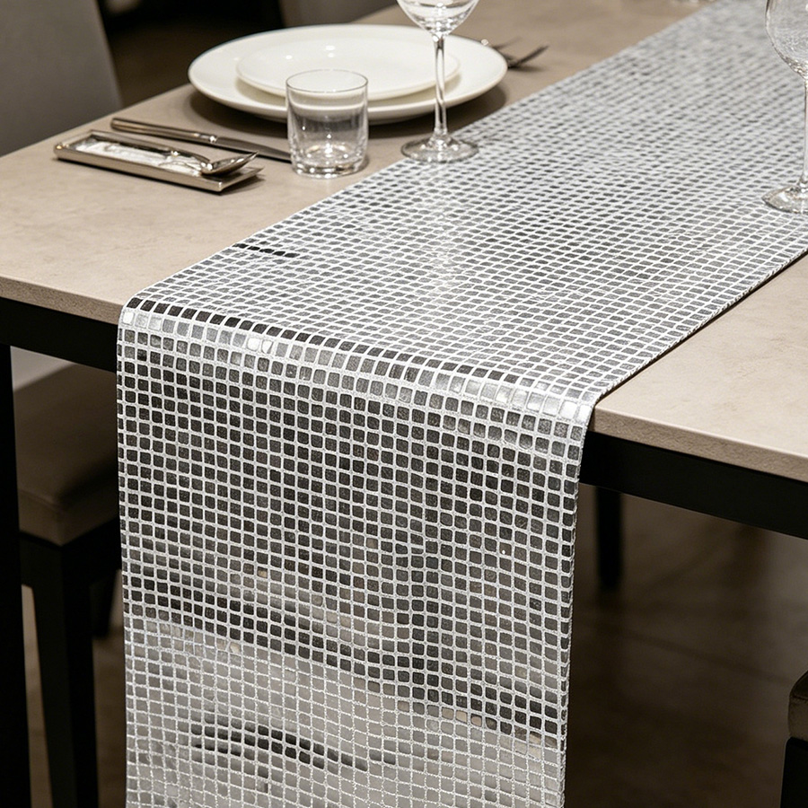 Mirror Silver Sequin Table Run - Table Runner Sequin recension och pris