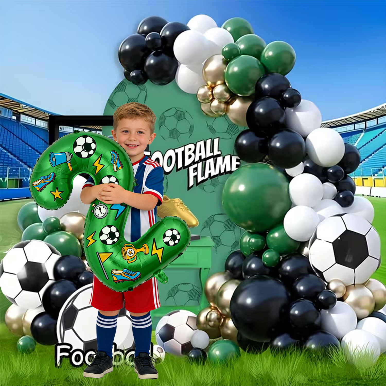 Football-themed Balloon Arch K - Wedding Day Supply Kit recension och pris