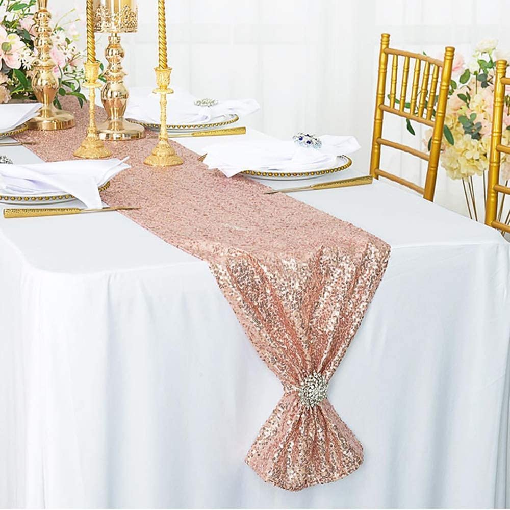LICE-Sparkly Rose Gold Sequin  - Table Runner Sequin recension och pris