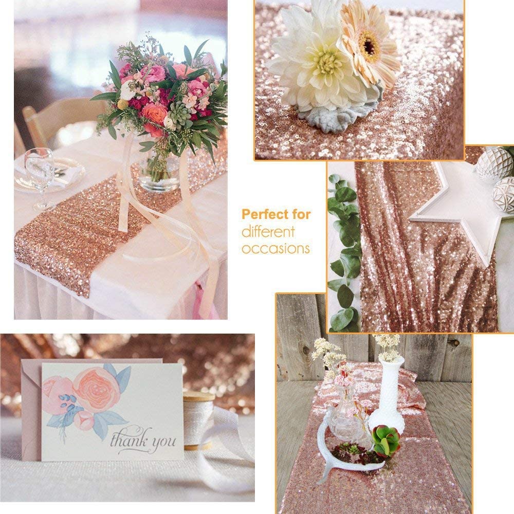 LICE-Sparkly Rose Gold Sequin  - Table Runner Sequin recension och pris