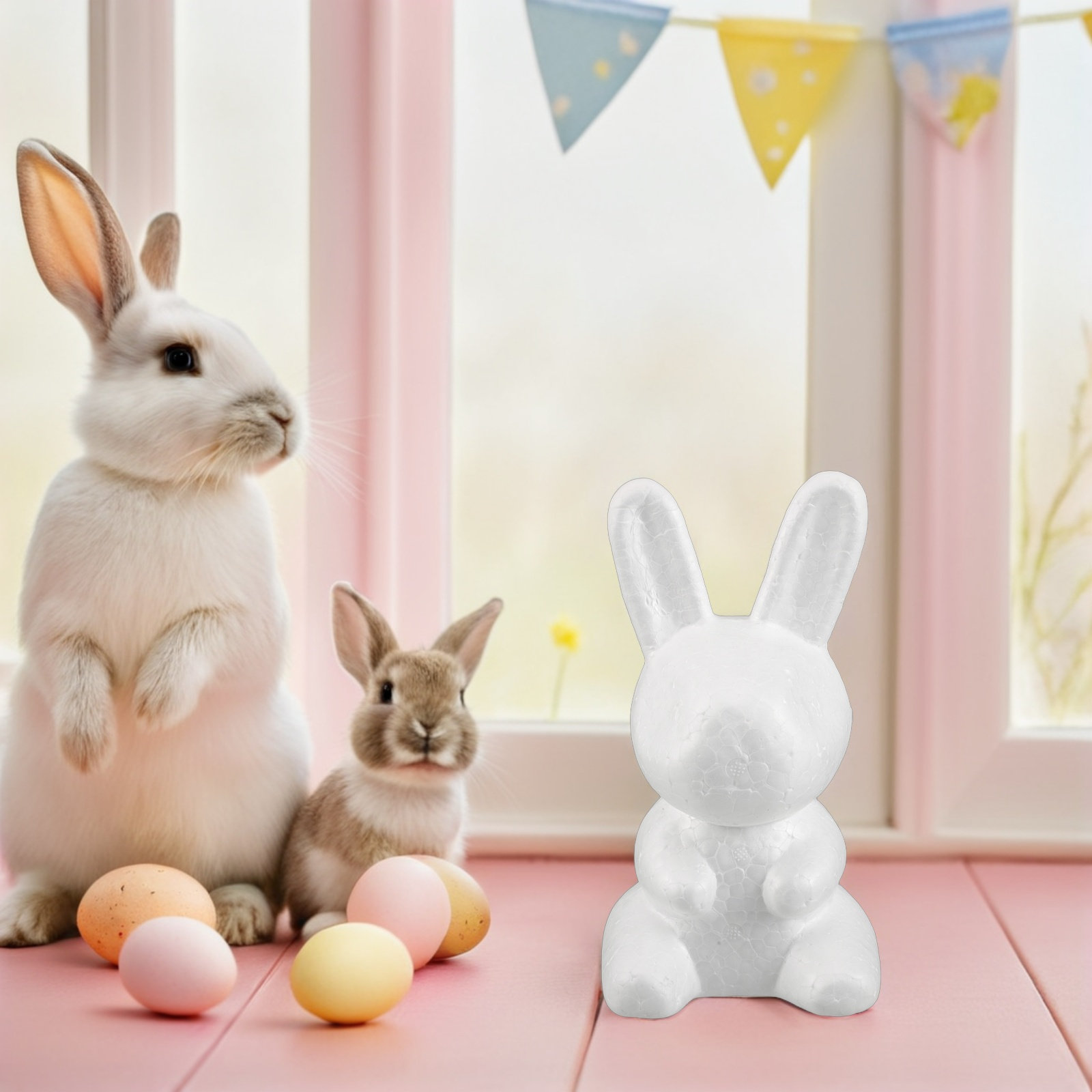 3Pcs White Foam Bunny DIY Scul - Wedding Supply Decor recension och pris