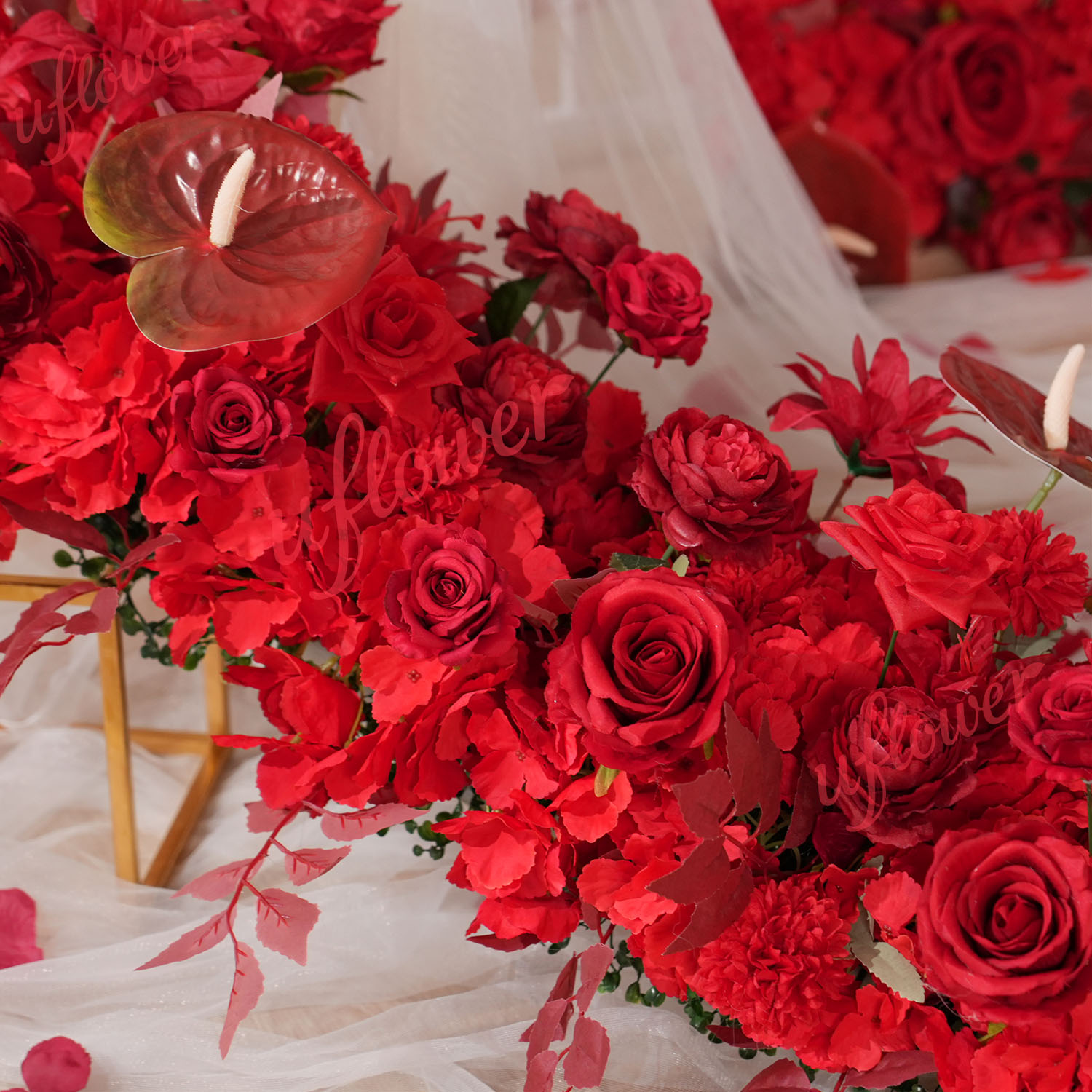 Uflower Red Flower Row Wedding - Wedding Arch Flower recension och pris