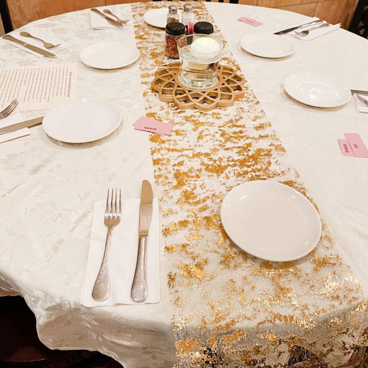Sparkle Metallic Gold Thin Tab - Table Runner Sequin recension och pris