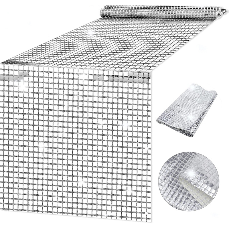 Shiny Mirror Gold/Silver Foil  - Table Runner Sequin recension och pris