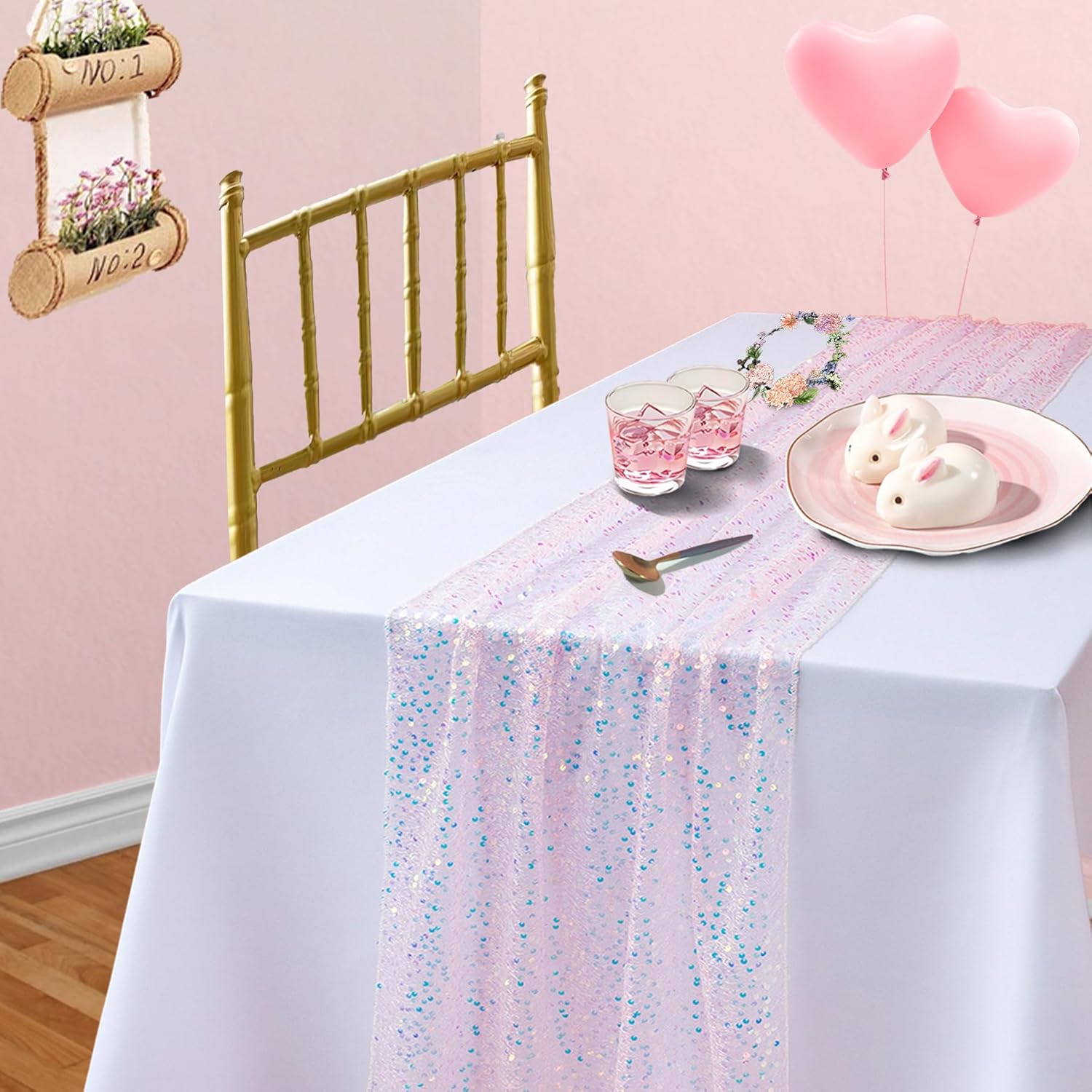 Glitter Iridescent Sequin Tabl - Table Runner Sequin recension och pris